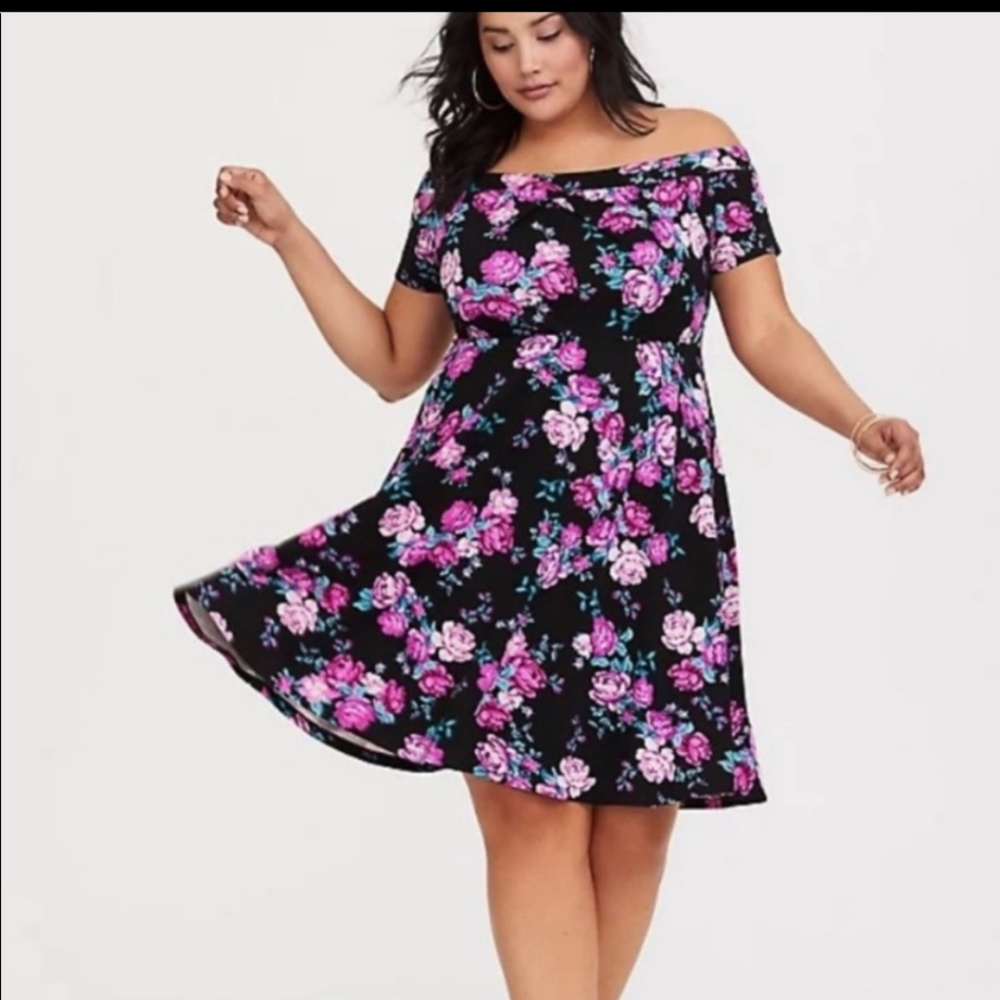 New floral off shoulder dress